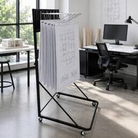 Porte-documents suspendu JH-Mech avec 6 supports mobiles réglables en hauteur pour plans et documents, organisateur de fichiers, rangement pour plans