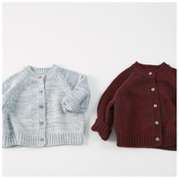 Pull d'automne-hiver pour enfants, cardigan à boutons pour enfants, vêtements neutres pour enfants, cardigan en tricot pour bébé