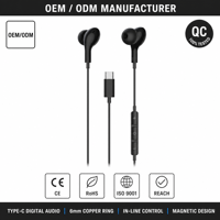 Audífonos Intrauditivos con Cable Tipo C de Alta Resolución, Decodificación Digital, Impedancia de 32 ohmios, Micrófono para Llamadas Nítidas, Cable Antienredos de 1.2 m para Teléfono