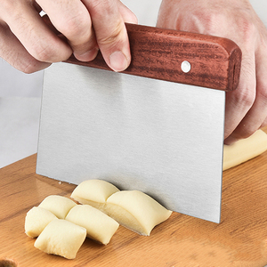 Mango de madera para cocinar barbacoa parrilla plancha Turner pala cuchillo para masa espátula de pescado de acero inoxidable - Product Image 6