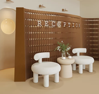 Paravent pliable en papier kraft avec structure en nid d'abeille, design spécial avec trous, pour séparer les pièces, meubles de salon