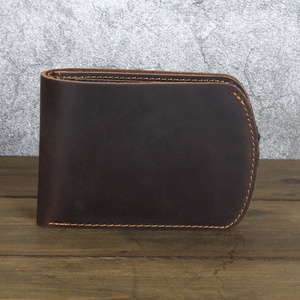 For Boshiho Luxury Retrowallet Clutch Men's <b>Wallet</b> Custom Anti-Theft Short Leather <b>Wallet</b> with Zipper Closure and Cotton Lining - Product Image 1
