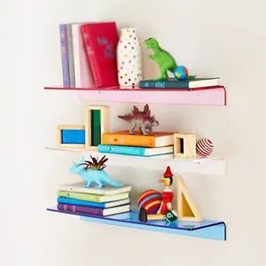 벽 마운트 아크릴 책 선반, 가정용 아크릴 벽 장식 선반, 플라스틱 벽 선반