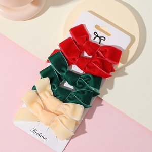 Venta al por Mayor de Lazos para el Cabello de Terciopelo Personalizados, Pasadores de Cabello de Color Sólido para Niñas y Bebés, Accesorios Dulces - Product Image 3