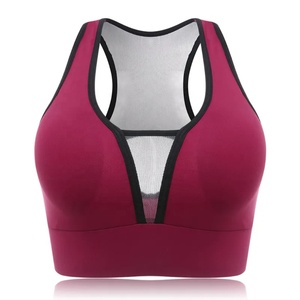 Women's High Support Racerback <b>Padded</b> Open <b>Back</b> Crop Top Seamless Breathable Quick Dry Spandex/Nylon Athletic Running Yoga Front - Product Image 2