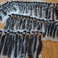 Lot de Cheveux Humains Brésiliens Vierges avec Closure, Cheveux Alignés dans le Sens de la Cuticule, Vente en Gros de Lots de Cheveux Vierges Bruts avec Frontal