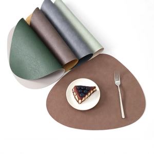 Set de table en cuir double face à motif vachette, ovale, isolant thermique, pour la maison/le <span class=keywords><strong>restaurant</strong></span>, personnalisable - Product Image 3
