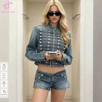 Loveda Grosir 2027 Kedatangan Baru Musim Gugur dan Musim Dingin Jaket Wanita Gaya Napoleon Dekorasi Kancing Slim Fit untuk Luar Ruangan