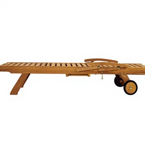 Tumbonas Reclinables de Madera Maciza de Teca de Lujo Modernas para Jardín Tropical y Muebles de Playa para Villas - Product Image 4