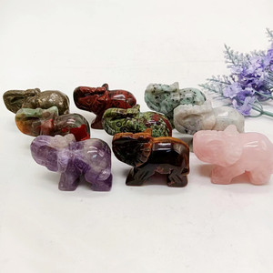 Animaux en cristal naturel sculpté à la main, éléphant, Quartz clair, améthyste, Quartz <span class=keywords><strong>Rose</strong></span>, éléphants - Product Image 6
