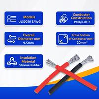 Cable de Silicona de 20 mm² 5AWG UL30056, Calibre 5, 3000 V, Cable de Alimentación de Alta Resistencia para Cableado Interno de Motores Industriales y Transformadores