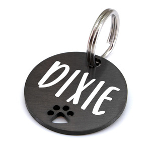 Etiquetas de Identificación para Mascotas de Acero Inoxidable Qingqian, Forma de Hueso, Grabadas con Nombre, Personalizadas con Diseño de Huella de Pata para Perros y Gatos - Product Image 5
