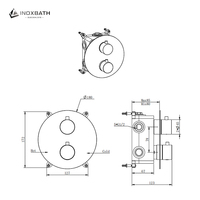 Ensemble de Douche Thermostatique Pluie Doré en Acier Inoxydable 304, Mitigeur de Douche Discret Mural pour Baignoire avec Douchette