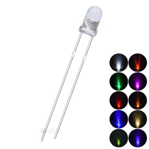 Cznelight High Quality 3mm Round Top Long Pins Led Red Yellow White Blue Green Transparent LED Diode