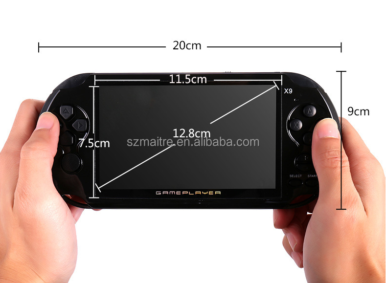 Psp用の最新の5.1インチ8gbX9sハンドヘルドゲームプレーヤー