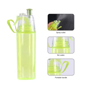 BPA Free Custom Logo 600ml Plastic <strong>Mist</strong> <strong>Spray</strong> Gym Sport <strong>Water</strong> <strong>Bottles</strong> with Portable Handle Rope &amp; Leak Proof Lids for Promotion - Product Image 3
