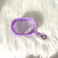 Pochette de rangement mini transparente en PVC, sac à figurines de dessin animé, porte-clés, organisateur de câbles étanche, pendentif de sac à dos, utilisation extérieure