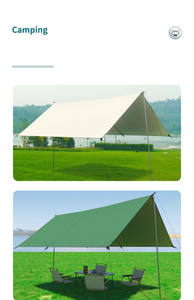 Bâche de camping avec 4 pôles auvent de voiture léger pare-soleil Portable multifonctionnel bâche de randonnée étanche - Product Image 5