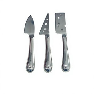 Juego de cuchillos para queso de acero inoxidable, 3 piezas, espátula, rebanador y utensilios para servir queso con orificios para cortar y servir queso - Product Image 2