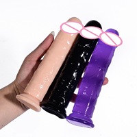 Dildo Transparente Realista de Cristal con Fuerte Ventosa, Manos Libres, Tamaño Grande, Juguete Sexual Anal para Mujeres u Hombres