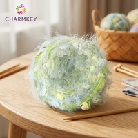 Fil fantaisie mélangé épais et moelleux en laine, polyester et acrylique pour le crochet et le tricot à la main