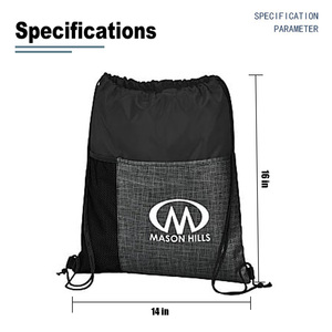 Custom Logo Drawstring <b>Bag</b> Eco-Friendly Waterproof Polyester Drawstring Backpack Promotional Gifts Fitness Drawstring Backpack - Product Image 4