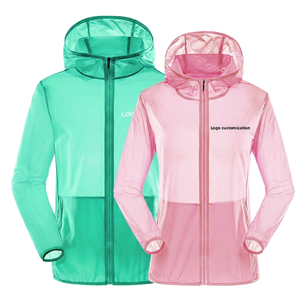 Jaket Bomber Nilon Tipis Sporty Longgar Musim Panas Pria untuk Luar Ruangan, Berkerudung, Ritsleting Depan, Pelindung Sinar Matahari, Antibakteri, Anti Air - Product Image 1