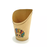 Tasses en papier à gaufres imprimées personnalisées, porte-frites jetable