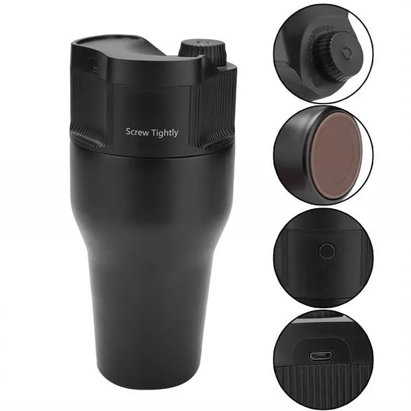 Nouveau design charge USB vente chaude 2 en 1 voyage portable Mini café en poudre k-cup capsule sac cafetière pour voiture