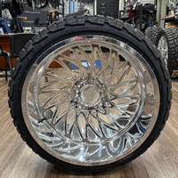 Jantes de camion forgées sur mesure 22x12 24x14 26x12 26x14 26x16 28x16 30x16 Polies 6x5.5 8x170 8x180 avec enjoliveurs flottants
