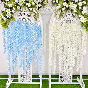 ดอกไม้ประดิษฐ์ ดอกวิสทีเรียสีขาวน้ำเงิน สำหรับตกแต่งซุ้มงานแต่งงาน ตกแต่งเพดานห้องจัดเลี้ยง และตกแต่งบ้าน - Product Image 1
