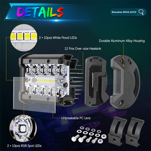 4 inch đa màu Nova tự động ứng dụng điện thoại điều khiển với ánh sáng khai thác RGB <span class=keywords><strong>Strobe</strong></span> Cube LED Pod đèn cho <span class=keywords><strong>12V</strong></span> offroad xe - Product Image 6
