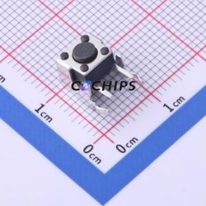 KH-6X6X4.3H-ZJ Tactile Switch Bent Lead Through Hole,6x6mm Switch Single Pole Single Throw Round Button Right Angle Insert 6mm - Product Image 1