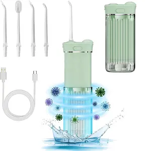 Diş, diş etleri ve diş telleri için teleskopik su deposu ile seyahat diş duşu Mini taşınabilir Oral Irrigator