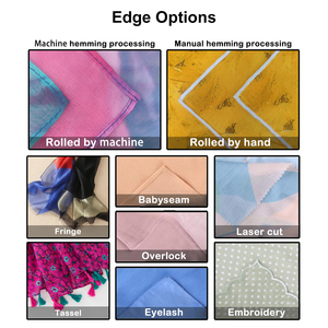 עיצוב לוגו רקום מותאם אישית פרחוני פוליאסטר קשמיר צעיף פשמינה צעיפים נשים צעיפים - Product Image 5