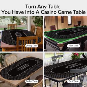 Base in gomma antiscivolo e sacca per riporre, tappetino <span class=keywords><strong>da</strong></span> poker Texas Hold'em, tappetino Mahjong - Product Image 4
