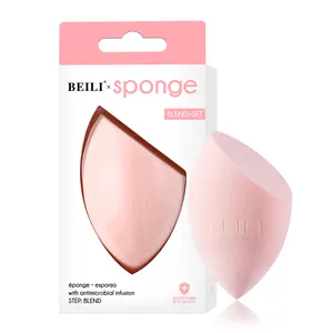 BEILI – éponge de maquillage simple, en forme d'œuf coudé, douce écologique, lavable, poudre, vente en gros, nouveauté 2023