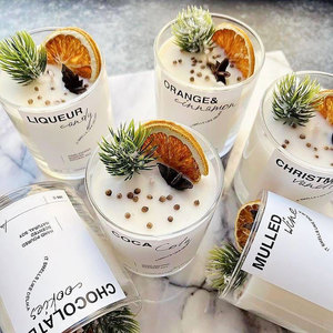 Velas Aromáticas de Madera Orgánicas Personalizadas en Oferta, Velas Decorativas Hechas a Mano con Cera de Soja, Aroma a <span class=keywords><strong>Canela</strong></span> y Naranja Seca - Product Image 4