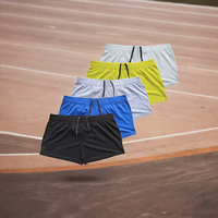 Shorts de sport en coton à cordon de serrage pour hommes Muscle Alive pour la salle de sport et l'entraînement de musculation, lot de 5 pièces - Noir/Bleu/Gris/Jaune/Blanc