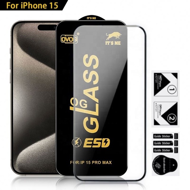 Anti Static Mobile Phone 9H OG Screen Protector for Iphone15 14 13 12 11 Pro Max Shockproof Scratch Resistant OG Tempered Glass