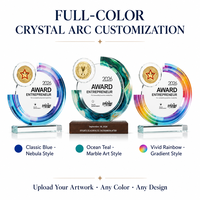Trofeo de Madera Sólida con Cristal Creativo 2026, Medalla Personalizada con Grabado e Impresión a Color, Placa de Premio para Empleados y Campeonatos
