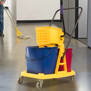 Chariot de nettoyage pliable en plastique PP de 81 L <span class=keywords><strong>grande</strong></span> capacité, écologique, pour l'entretien hôtelier, avec <span class=keywords><strong>essoreuse</strong></span> intégrée - Product Image 6