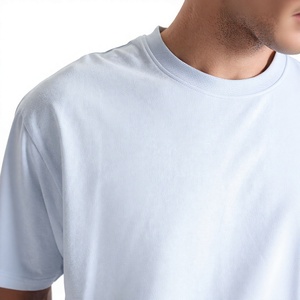 เสื้อยืดผู้ชายไซส์ใหญ่ สีฟ้าอ่อน ผ้าฝ้าย 100% ระบายอากาศได้ดี คอกลม แขนสั้น สีพื้น ใส่สบาย สไตล์ลำลอง ผ้าเจอร์ซีย์ถัก - Product Image 4