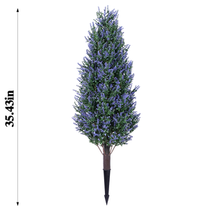 Ruopei - Árbol Topiario Artificial de Lavanda Resistente a los Rayos UV, Arbusto de Lavanda Artificial <span class=keywords><strong>en</strong></span> Maceta con Estaca para el Suelo, para Decoración - Product Image 3