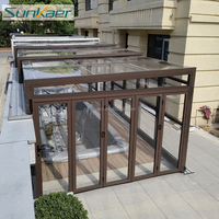 Maßgefertigte Bewegliche Aluminium-Polycarbonat Schwimmbadabdeckung Einziehbares Design 150KM/H Windbeständigkeit für Außenbereich Garten