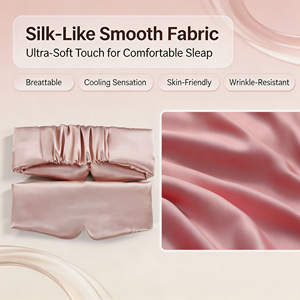 Silk <b>Sleep</b> Soft Elastic Back Headband Full Coverage <b>Light</b> Blocking Satin Eye Mask for Travel Night Sleeping - Product Image 2