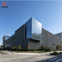 Bâtiment en acier à grande portée résistant aux fortes charges de neige, structure en acier fermée, atelier avec modèle 3D Tekla et plans fournis