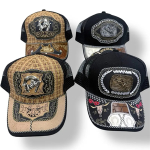 Gorra <span class=keywords><strong>de</strong></span> <span class=keywords><strong>Vaquero</strong></span> Ajustable OEM/ODM al por Mayor Personalizada Estilo Charra Western Trucker Hats Cowboy Hats Bull Trucker Hat - Product Image 1