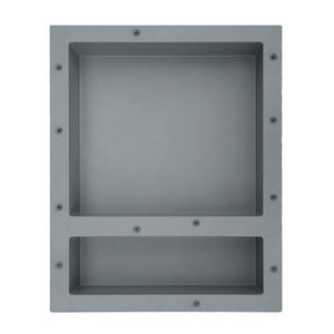 Étagère <span class=keywords><strong>de</strong></span> douche <span class=keywords><strong>de</strong></span> <span class=keywords><strong>niche</strong></span> en pierre <span class=keywords><strong>de</strong></span> verre à montage mural rectangulaire USA, 16 "X 14" noir une étagère intérieure - Product Image 3