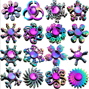 Vente flash - Jouet <span class=keywords><strong>anti</strong></span>-<span class=keywords><strong>stress</strong></span> en alliage de zinc, spinner à main heptagonal arc-en-ciel éblouissant, jouets gyroscopiques - Product Image 1